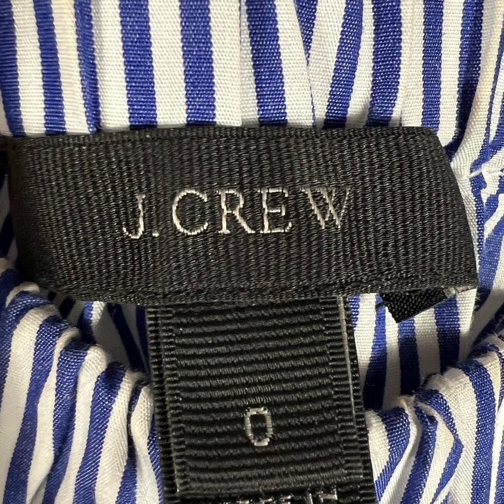 J. CREW Embellished off-the-Shoulder Striped Top Sz0 - Picture 11 of 11